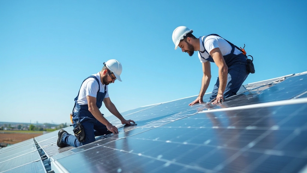 Профессиональное фото солнечной электростанции с панелями в солнечный день